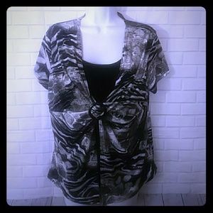 VARIATIONS ANIMAL PRINT TOP WOMEN COLORFUL MEDIUM